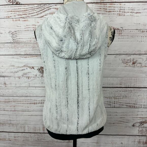 The North Face Womens Grey Faux Fur Hooded Full Zip Up Winter Vest Size XSmall - Picture 5 of 9